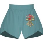 Ladies Flowy Overlay Shorts Thumbnail