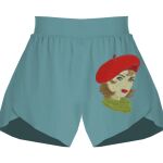 Ladies Flowy Overlay Shorts Thumbnail