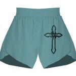 Ladies Flowy Overlay Shorts Thumbnail