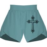 Ladies Flowy Overlay Shorts Thumbnail