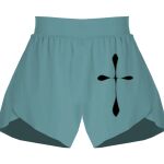 Ladies Flowy Overlay Shorts Thumbnail