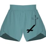 Ladies Flowy Overlay Shorts Thumbnail