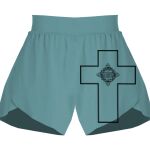 Ladies Flowy Overlay Shorts Thumbnail