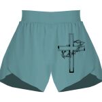 Ladies Flowy Overlay Shorts Thumbnail