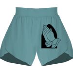 Ladies Flowy Overlay Shorts Thumbnail