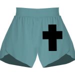 Ladies Flowy Overlay Shorts Thumbnail