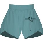 Ladies Flowy Overlay Shorts Thumbnail