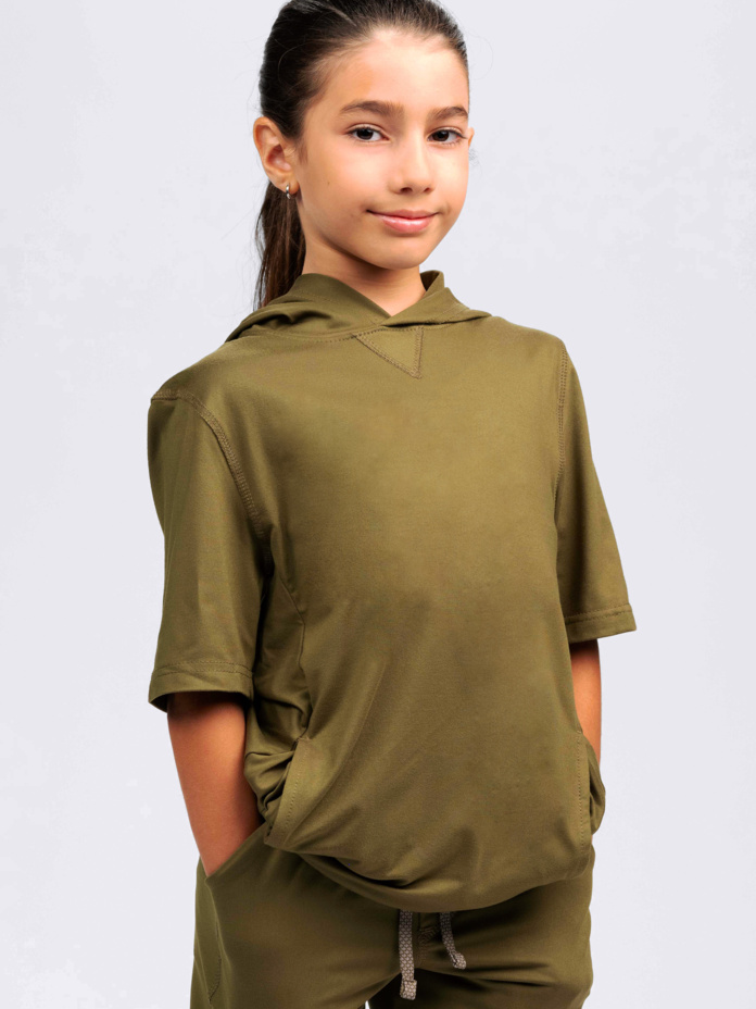 Youth Unisex Lightweight Soft-Knit Short Sleeve Hoodie Thumbnail