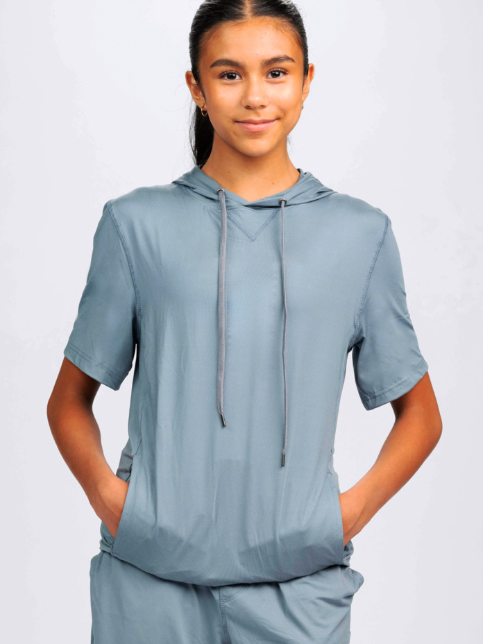 Adult Unisex Lightweight Soft-Knit Short Sleeve Hoodie Thumbnail