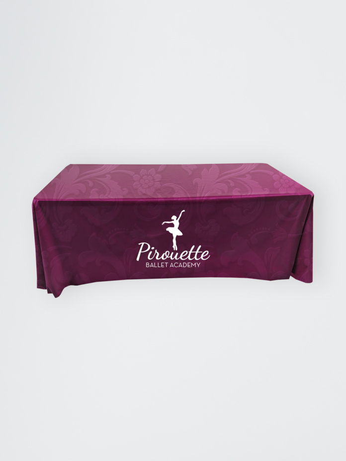 Full-Out Premium Table Cloth - 6' Table, Drape Style, 3 sided, Open Back, Rounded corners Thumbnail