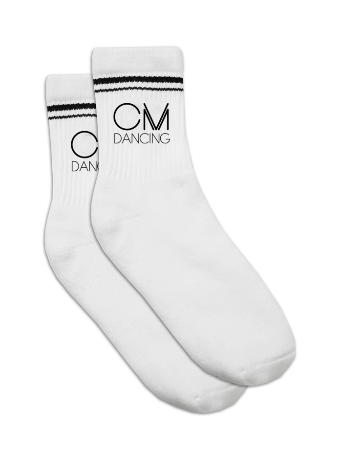 CM DANCING SLX Black Logo-Half-Crew Cotton Socks Thumbnail