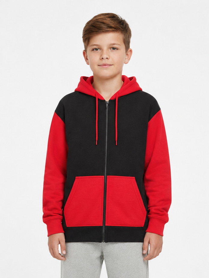 SLX Unisex Youth & Adult  Colourblock Fleece Zip Hoodie  Thumbnail