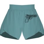 Ladies Flowy Overlay Shorts Thumbnail