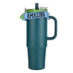 Kentia SS Travel Mug w/Silicone Straw & Charm Holder - 30oz Thumbnail
